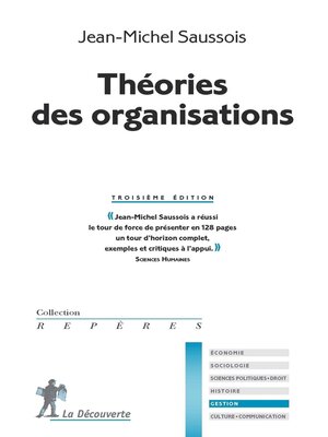 cover image of Théories des organisations